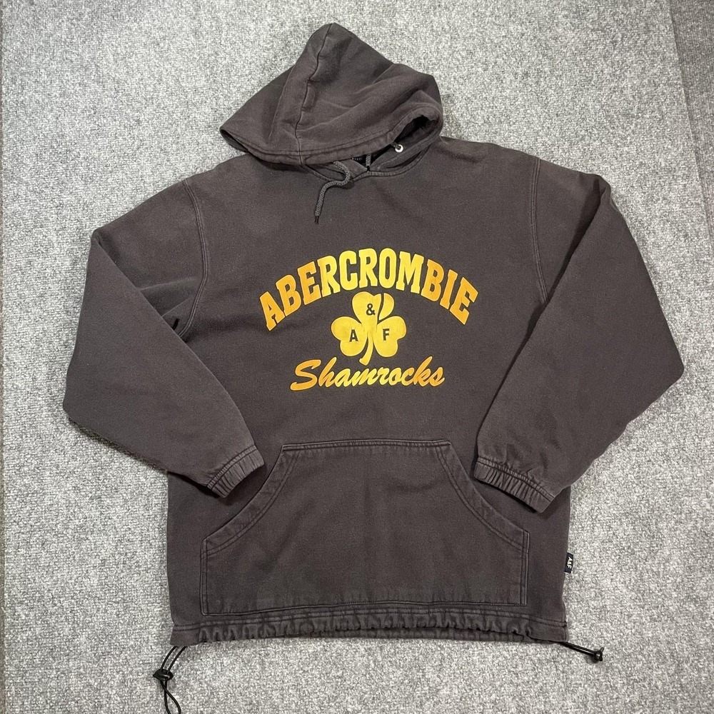 Vintage Abercrombie Pullover Hoodie Sweatshirt Unisex SmallWashed Black Graphic